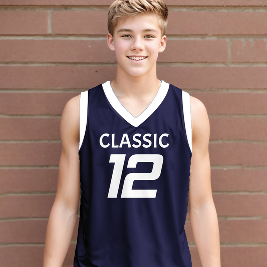 Classic Boys Custom Basketball Jersey A breathable and customizable basketball jersey with premium materials