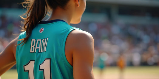 girl athlete wearing a custom tank top jersey