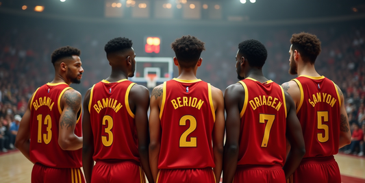 basketball team wearing custom basketball jerseys