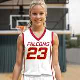 Falcon Girls Custom Basketball Jersey A breathable and affordable basketball jersey designed for teams