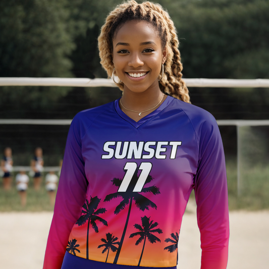 Sunset Custom Volleyball Jersey A breathable and stylish volleyball jersey for players of all levels