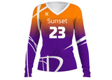 Sunset Volleyball Jersey Sublimated Volleyball Jersey Custom Jersey